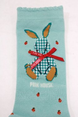 画像2: PINK HOUSE / ラビットモチーフソックス  ミント H-25-09-10-056-LO-ZA-NS-ZH