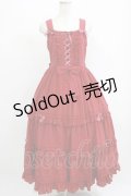 metamorphose / レースアップロングティアードジャンパースカート サイズ1 レッド H-25-09-10-005-ME-OP-NS-ZH
