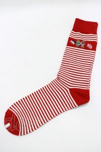 Karl Helmut / ボーダーソックス  レッド H-25-09-10-058-EL-ZA-NS-ZH