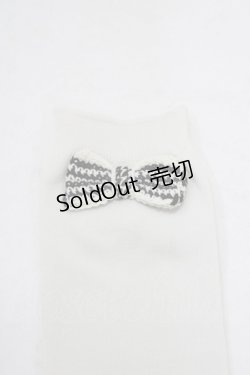 画像2: KANEKO ISAO / リボンモチーフソックス  オフ H-25-09-10-059-EL-ZA-NS-ZH