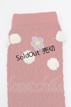 画像2: PINK HOUSE / フラワーモチーフソックス  レッド H-25-09-10-063-LO-ZA-NS-ZH
