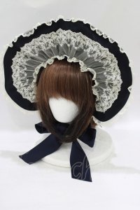 Innocent World / アンティークドールボンネット（ファヌエル）  ネイビー H-25-09-10-070-IW-AC-NS-ZH