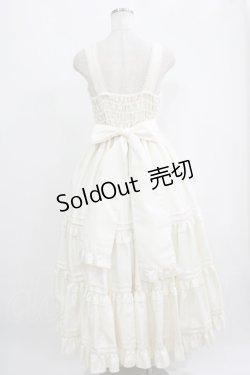 画像3: metamorphose / シャンタンレースアップティアードロングジャンパースカート Free アイボリー H-25-09-10-009-ME-OP-NS-ZH