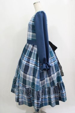 画像2: marcHenTica / チェックロングワンピース Free ブルー H-25-09-10-013-LO-OP-NS-ZH