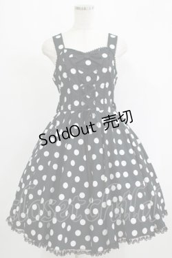 画像1: metamorphose / Syrupサーキュラージャンパースカート(ポルカドット) サイズ1 ブラック H-25-09-10-014-ME-OP-NS-ZH