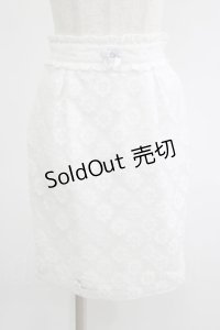 Ank Rouge / フラワーレースタイトスカート M シロ H-25-09-10-016-CA-SK-NS-ZH