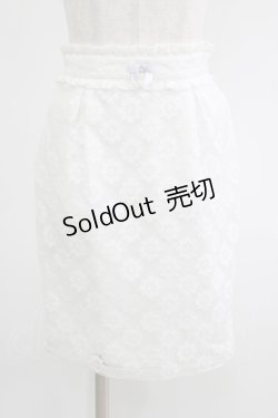 画像1: Ank Rouge / フラワーレースタイトスカート M シロ H-25-09-10-016-CA-SK-NS-ZH