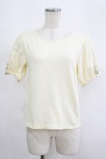 画像1: F&A / スズラン刺繍パフT Free IVORY H-25-09-10-027-LO-TO-NS-ZH (1)