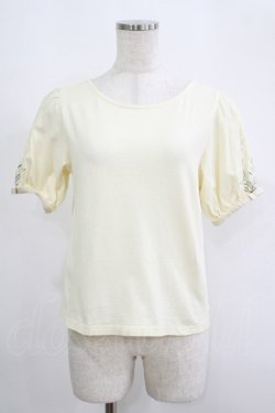 画像1: F&A / スズラン刺繍パフT Free IVORY H-25-09-10-027-LO-TO-NS-ZH