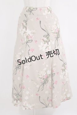 画像1: INGEBORG / リリーブーケpt.スカート 3(9号) ベージュ H-25-09-11-025-LO-SK-NS-ZH