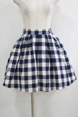 画像1: Ank Rouge / ブロックチェックスカート M ネイビー H-25-09-11-027-CA-SK-NS-ZH
