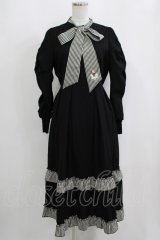 Maison de FLEUR / Maison de FLEUR×Marroncream×Misako Aoki ギンガムチェックワンピース Free ブラック H-25-09-11-028-LO-OP-NS-ZH