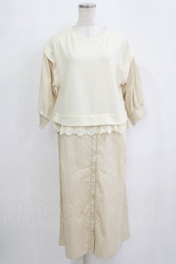 画像1: axes femme / ドッキングシャツワンピース M アイボリー H-25-09-11-030-AX-OP-NS-ZH