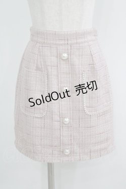 画像1: Ank Rouge / フロントボタンツイードスカート M ピンク H-25-09-11-036-CA-SK-NS-ZH