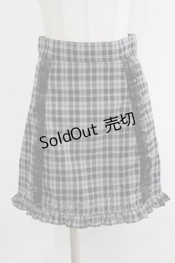 画像1: Ank Rouge / 裾フリルチェック台形スカート M ブラック H-25-09-11-037-CA-SK-NS-ZH