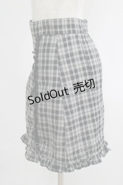 画像2: Ank Rouge / 裾フリルチェック台形スカート M ブラック H-25-09-11-037-CA-SK-NS-ZH