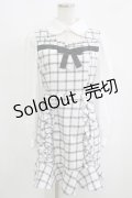 Ank Rouge / チェックリボンワンピース M ホワイト H-25-09-11-040-CA-OP-NS-ZH