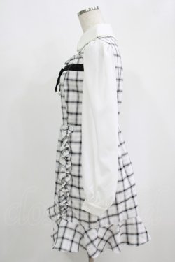 画像2: Ank Rouge / チェックリボンワンピース M ホワイト H-25-09-11-040-CA-OP-NS-ZH