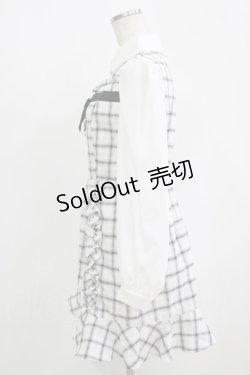 画像2: Ank Rouge / チェックリボンワンピース M ホワイト H-25-09-11-040-CA-OP-NS-ZH