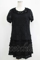 INGEBORG / フラワーレーストップス+ワンピース 3（9号） ブラック H-25-09-11-041-LO-OP-NS-ZH