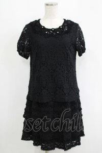 INGEBORG / フラワーレーストップス+ワンピース 3（9号） ブラック H-25-09-11-041-LO-OP-NS-ZH