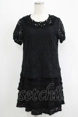 画像1: INGEBORG / フラワーレーストップス+ワンピース 3（9号） ブラック H-25-09-11-041-LO-OP-NS-ZH