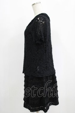 画像2: INGEBORG / フラワーレーストップス+ワンピース 3（9号） ブラック H-25-09-11-041-LO-OP-NS-ZH