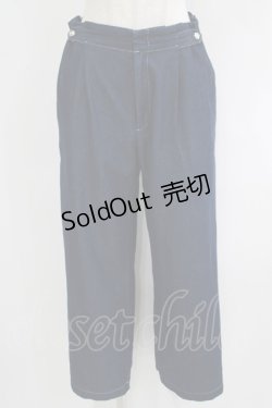 画像1: INGEBORG / チノ&デニムセミワイドパンツ 3（9号） ブルー H-25-09-11-043-LO-PA-NS-ZH