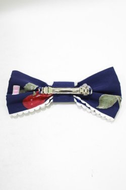 画像3: Angelic Pretty / Creamy Cherryバレッタ  ネイビー H-25-09-11-051-AP-AC-NS-ZH