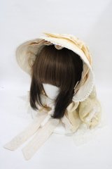 Ozz oneste / ヴェール付ボンネット  アイボリー H-25-09-11-1001-OO-ZA-KB-ZH