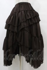 Sheglit / "Empress"ロングフリルスカート M 茶 H-25-09-11-1027-EL-SK-KB-ZH