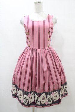 画像1: Shirley Temple / トランプアリスジャガードジャンパースカート 160 ピンク H-25-09-11-1033-ET-OP-KB-ZH