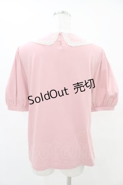 画像2: 【SALE】Jane Marple / チュールレースカラーパフィースリーブプルオーバー  ピンク H-25-09-11-1046-JM-TO-KB-ZT376