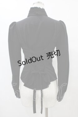 画像2: Sheglit / スタンドカラーリボンジャボブラウス M ブラック H-25-09-11-1048-EL-BL-KB-ZH