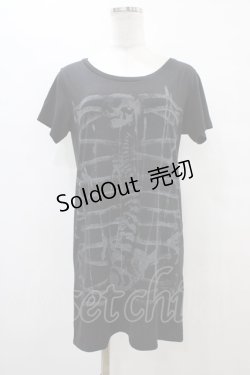 画像1: STIGMATA / プリントロングカットソー  黒 H-25-09-11-1050-GO-TO-KB-ZH