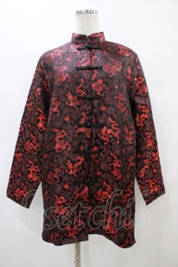 画像1: LISTEN FLAVOR / ブロケードチャイナシャツ  ブラックドラゴン H-25-09-11-1052-PU-BL-KB-ZH