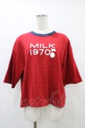 MILK / MILK Cherry Tee  レッド×ネイビー H-25-09-11-1053-ML-TO-KB-ZH