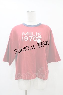 画像1: MILK / MILK Cherry Tee  レッド×ネイビー H-25-09-11-1053-ML-TO-KB-ZH