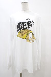 Meltyglow / プリントロングトップス XL 白 H-25-09-11-1054-0-TO-KB-ZH