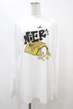 画像1: Meltyglow / プリントロングトップス XL 白 H-25-09-11-1054-0-TO-KB-ZH