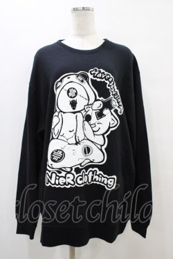 画像1: NieR Clothing / プリントSWEAT  2XL 黒 H-25-09-11-1055-PU-TO-KB-ZH