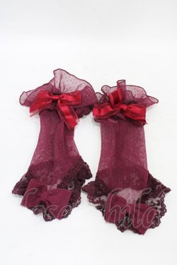 画像1: Angelic Pretty / Midnightレースグローブ  ワイン H-25-09-11-1006-AP-ZA-KB-ZH