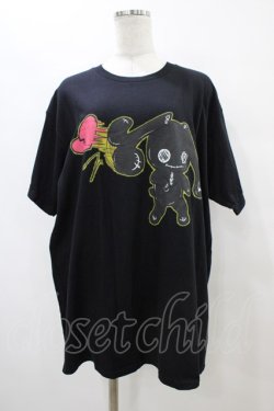 画像1: NieR Clothing / プリントCOTTON CUTSEW XL 黒 H-25-09-11-1057-PU-TO-KB-ZH