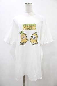 NieR Clothing / プリントCOTTON CUTSEW XL 白 H-25-09-11-1059-PU-TO-KB-ZT376