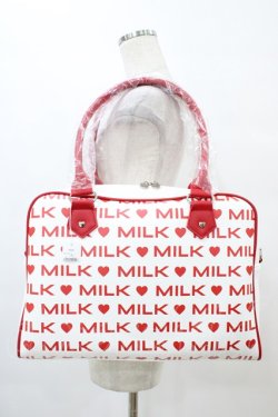 画像1: MILK / LOGO BIGバッグ  オフ×レッド H-25-09-11-1011-ML-ZA-KB-ZH