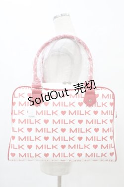 画像1: MILK / LOGO BIGバッグ  オフ×レッド H-25-09-11-1011-ML-ZA-KB-ZH