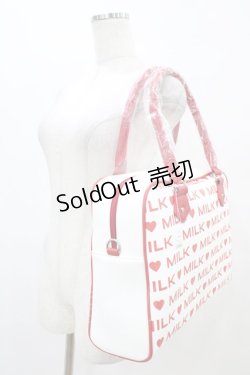 画像2: MILK / LOGO BIGバッグ  オフ×レッド H-25-09-11-1011-ML-ZA-KB-ZH