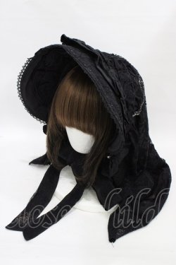画像1: Ozz oneste / ヴェール付ボンネット  ブラック H-25-09-11-1002-OO-ZA-KB-ZH