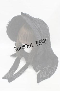 画像1: Ozz oneste / ヴェール付ボンネット  ブラック H-25-09-11-1002-OO-ZA-KB-ZH