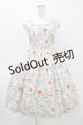 Shirley Temple / ローズカフェプリントジャンパースカート 160 ミント H-25-09-11-1024-ET-OP-KB-ZH